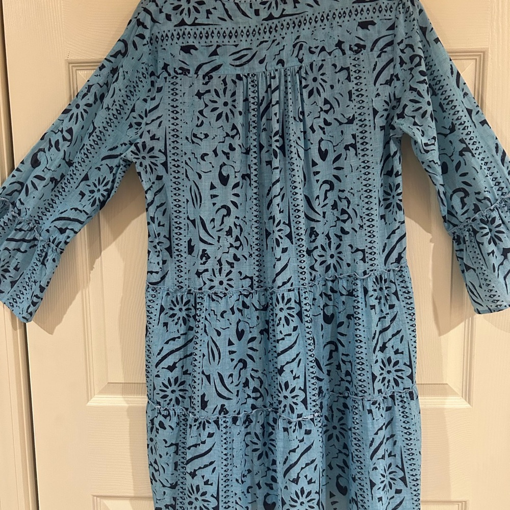 Lola Australia Blue Patterned Women's Cotton Dress Medium - Picture 2 of 8